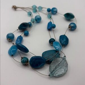 Floating Blue 3 Layer Necklace